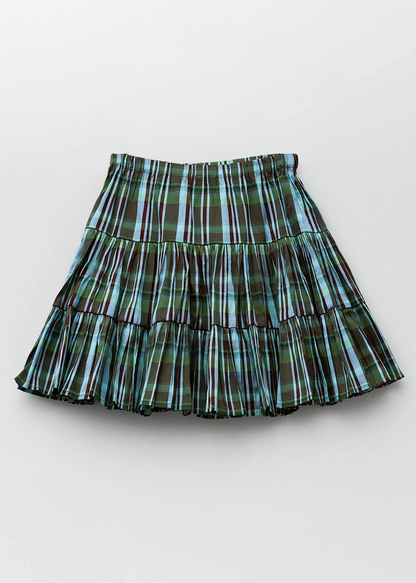 【5/27 10時発売】Check Poly Taffeta Kids Tiered Skirt