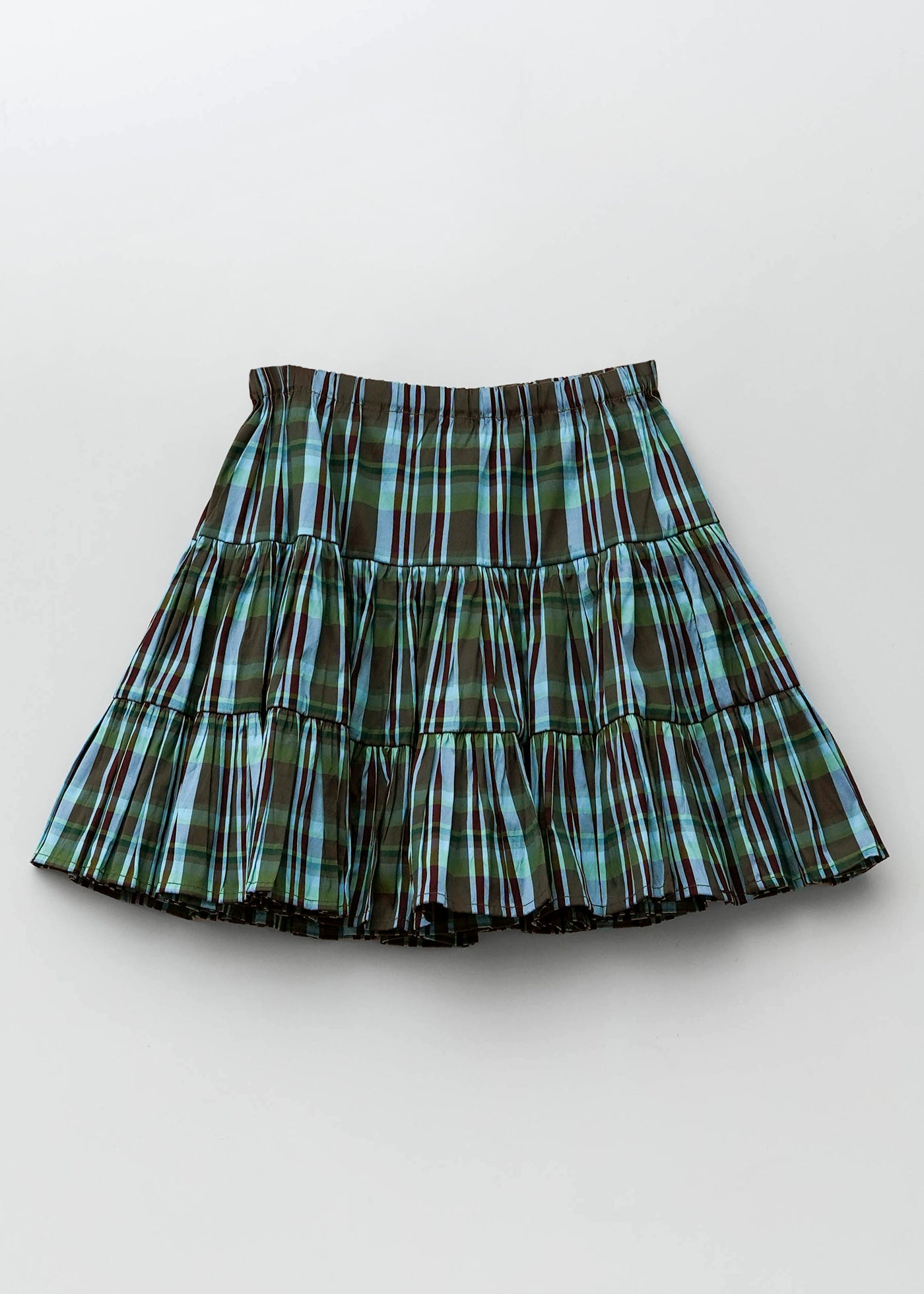 【5/27 10時発売】Check Poly Taffeta Kids Tiered Skirt