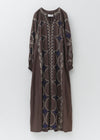 Cotton Linen Diamond Aari Embroidery Dress