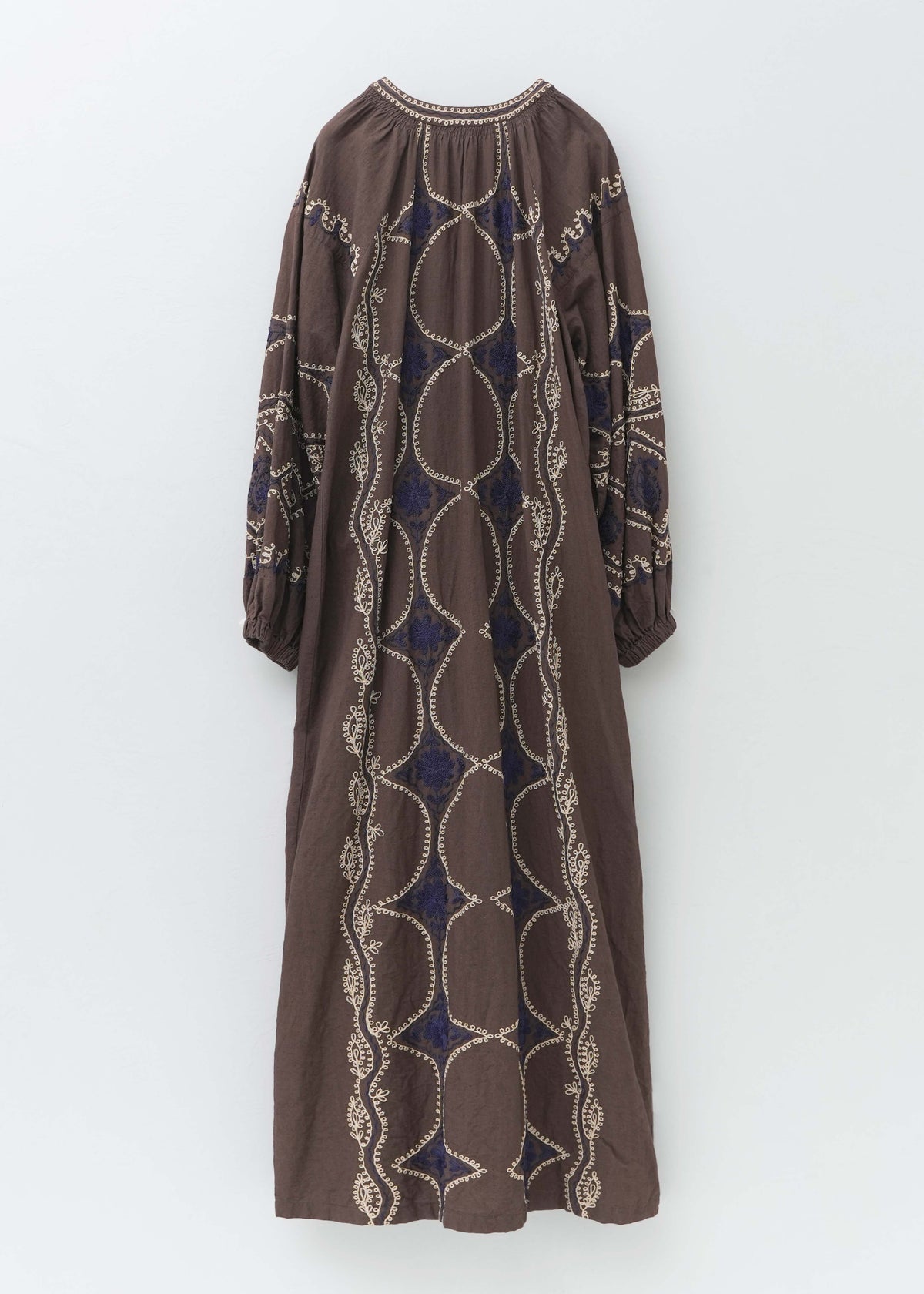 Cotton Linen Diamond Aari Embroidery Dress