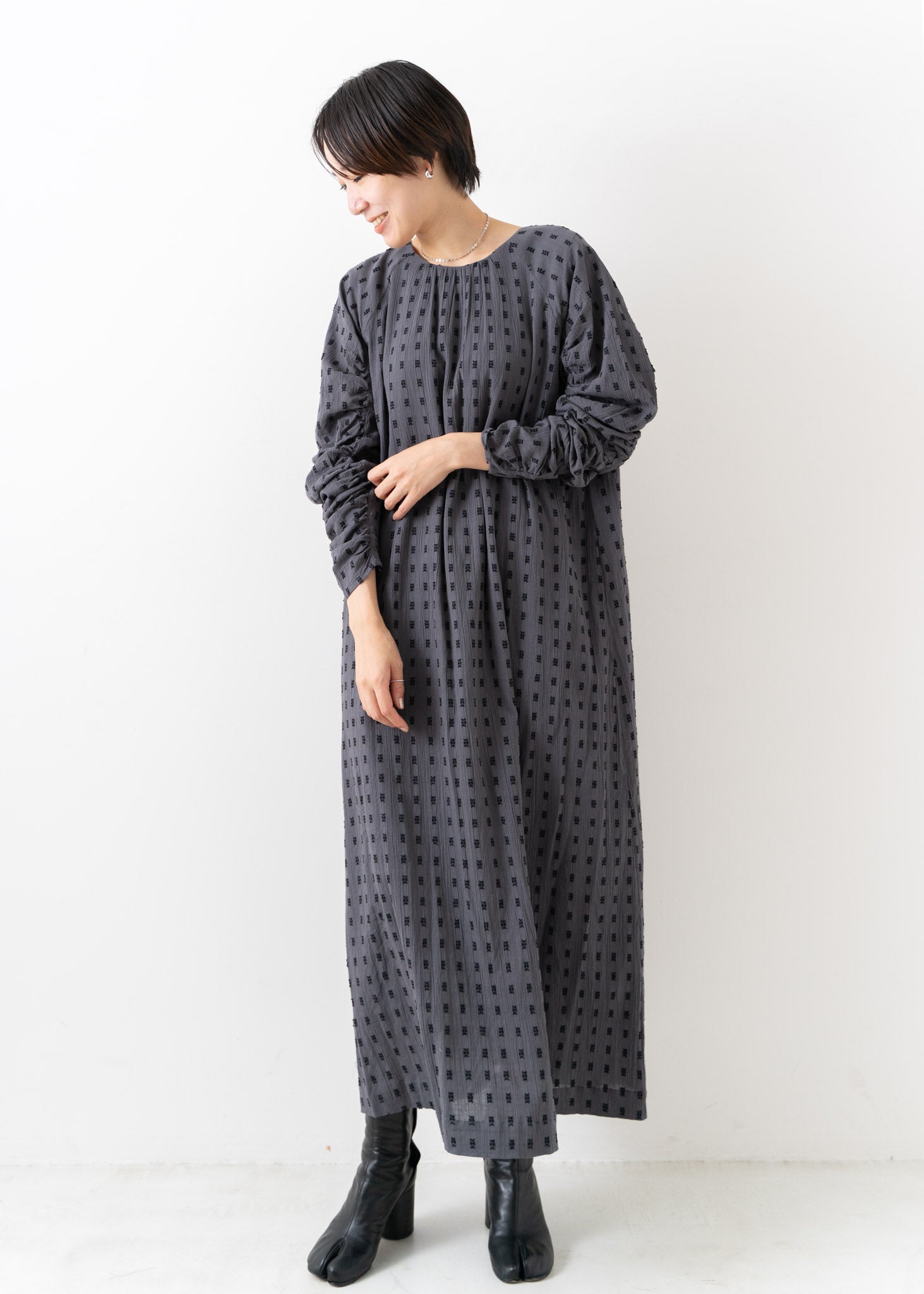 Cotton Cut Jacquard Gather Dress | Pasand by ne Quittez pas 