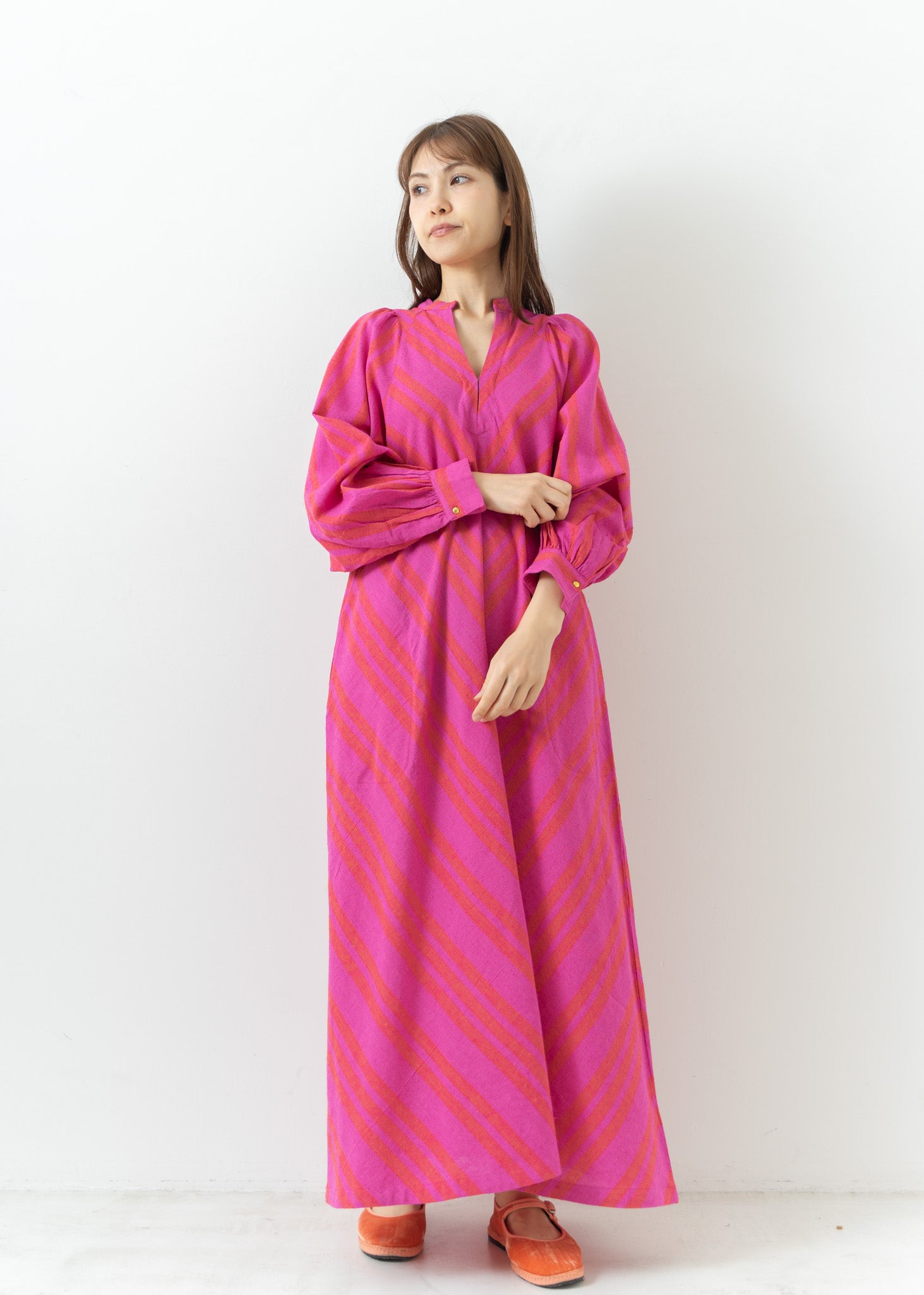 Wide Stripe Diagonal Dress | Pasand by ne Quittez pas | パサン 