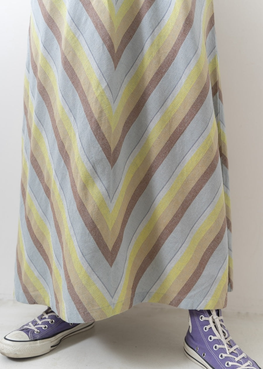 Wide Stripe Diagonal Dress