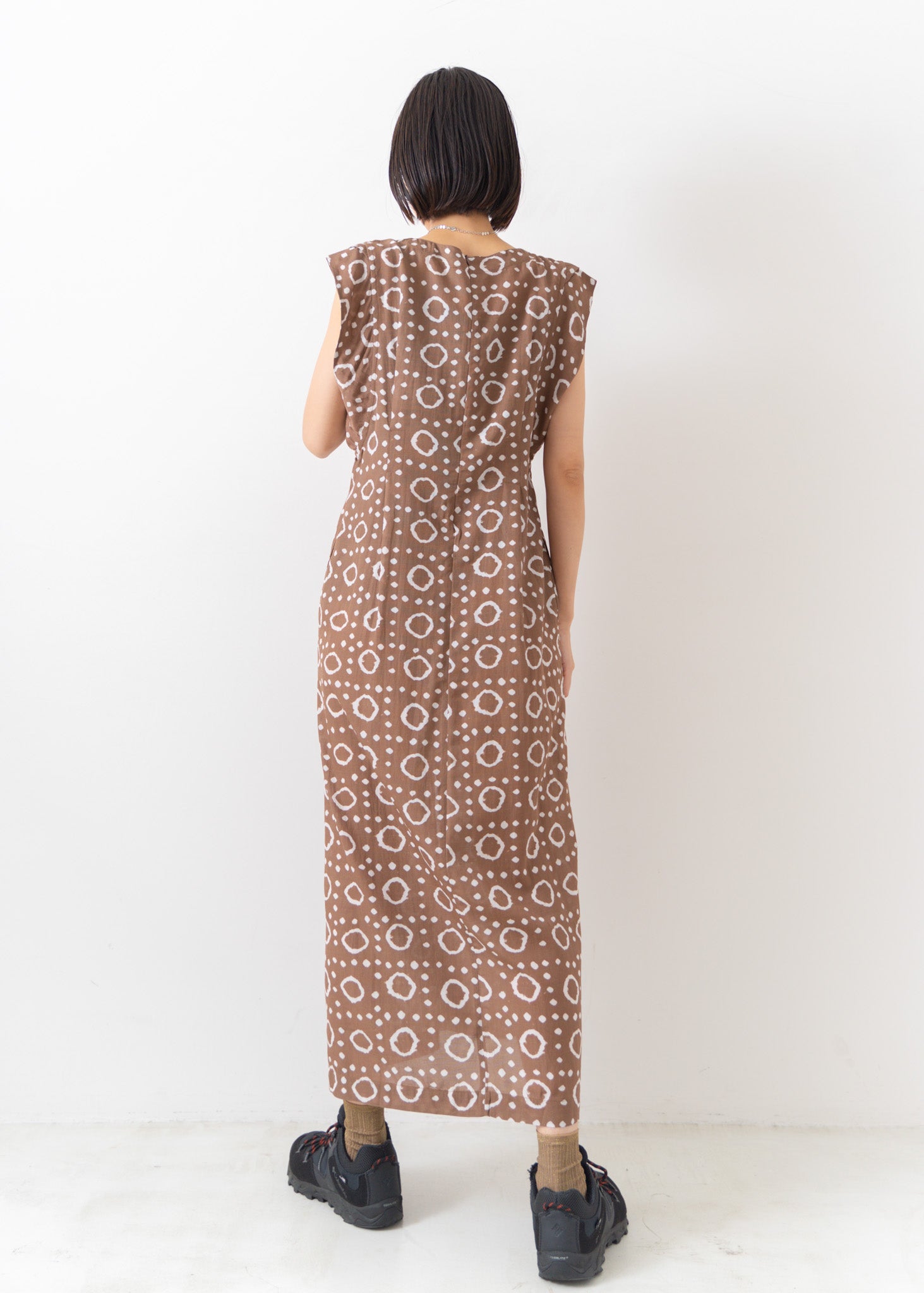 Rice Tie-Dye Print Slit Dress