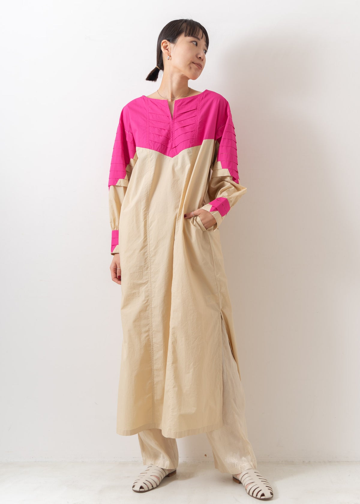 Tuck Hand Patchwork Dress