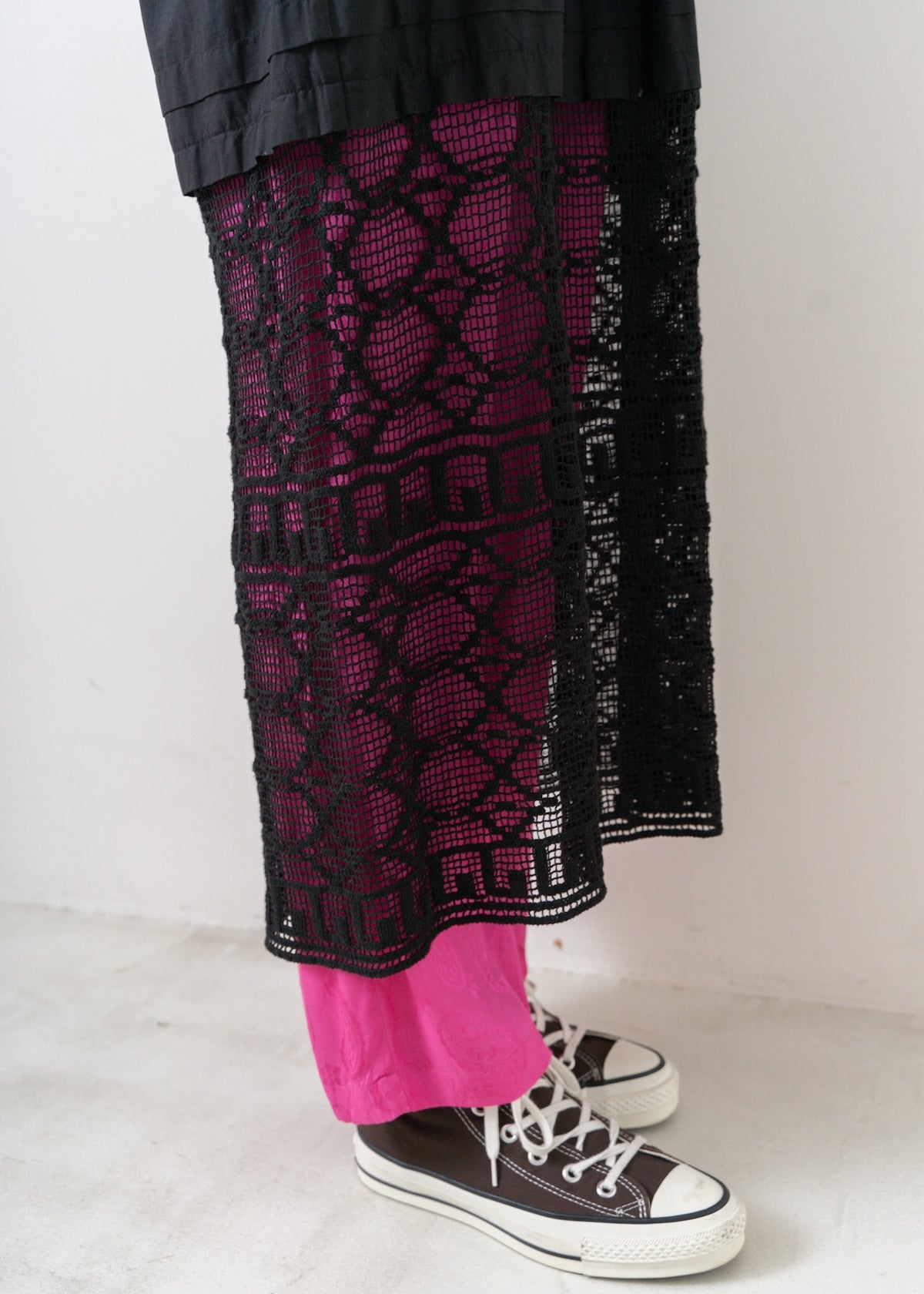Geometric Lace Joint Dress | Pasand by ne Quittez pas | パサン