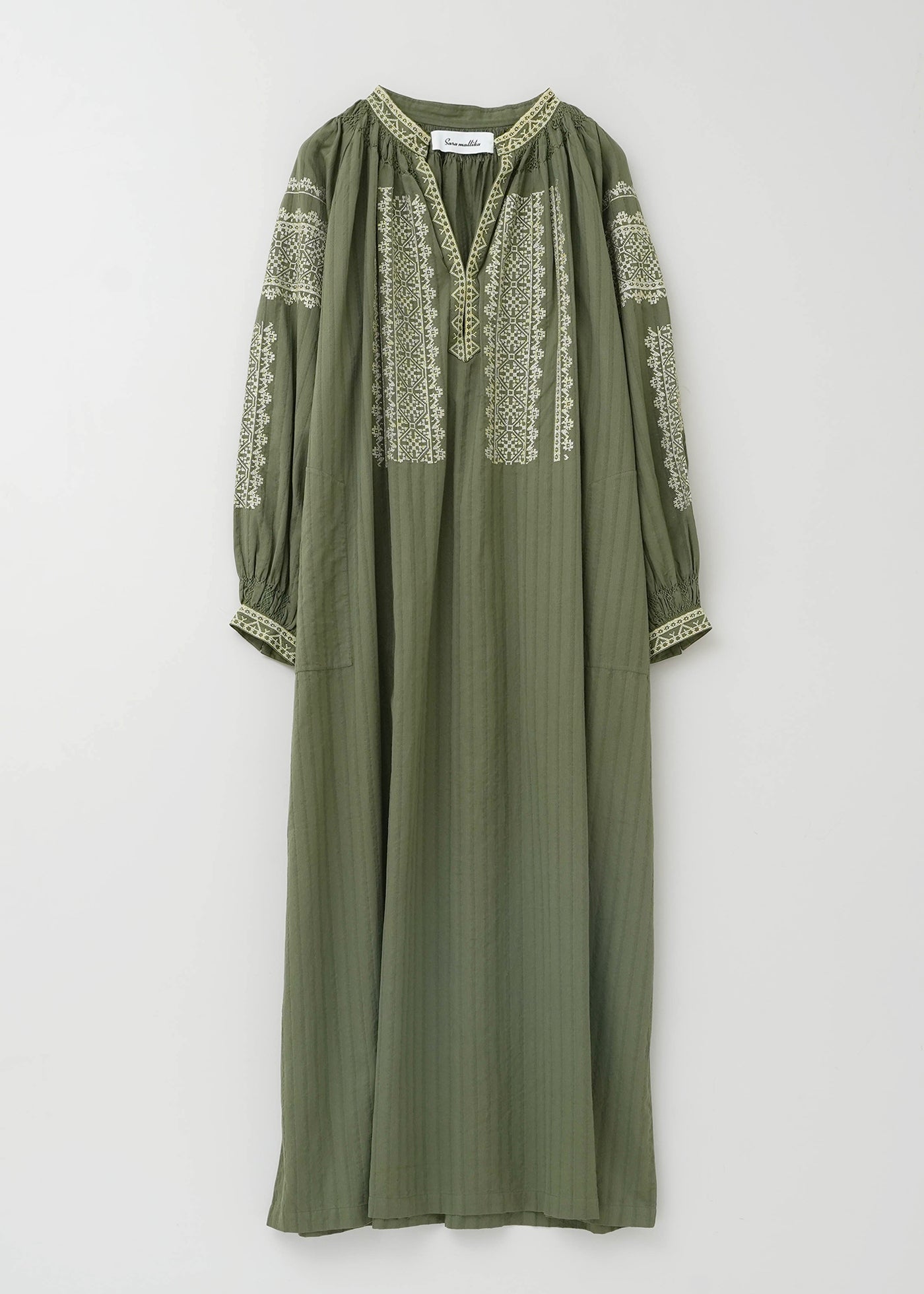 Cotton Jacquard Zari Embroidery Dress