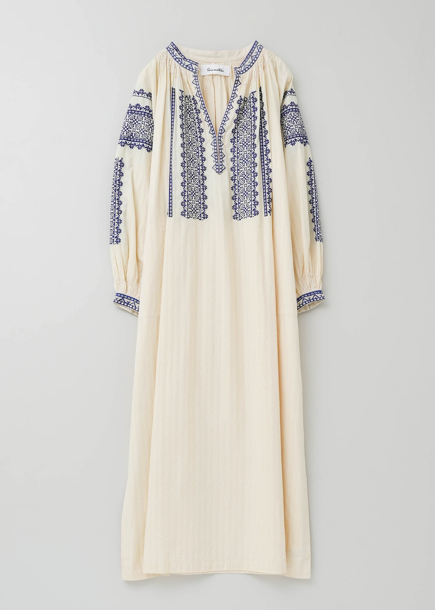 Cotton Jacquard Zari Embroidery Dress