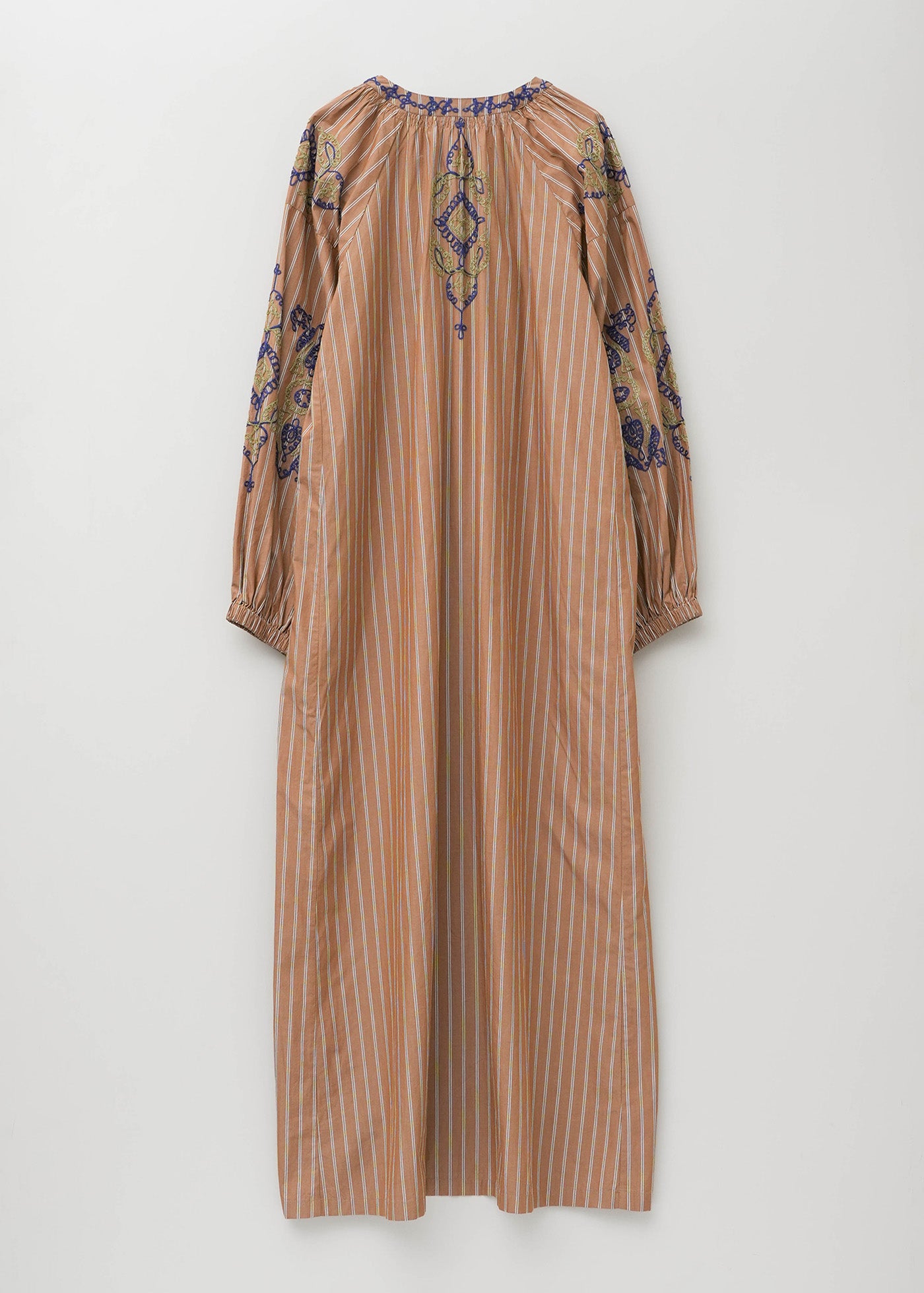 Cotton Aari Embroidery Stripe Dress