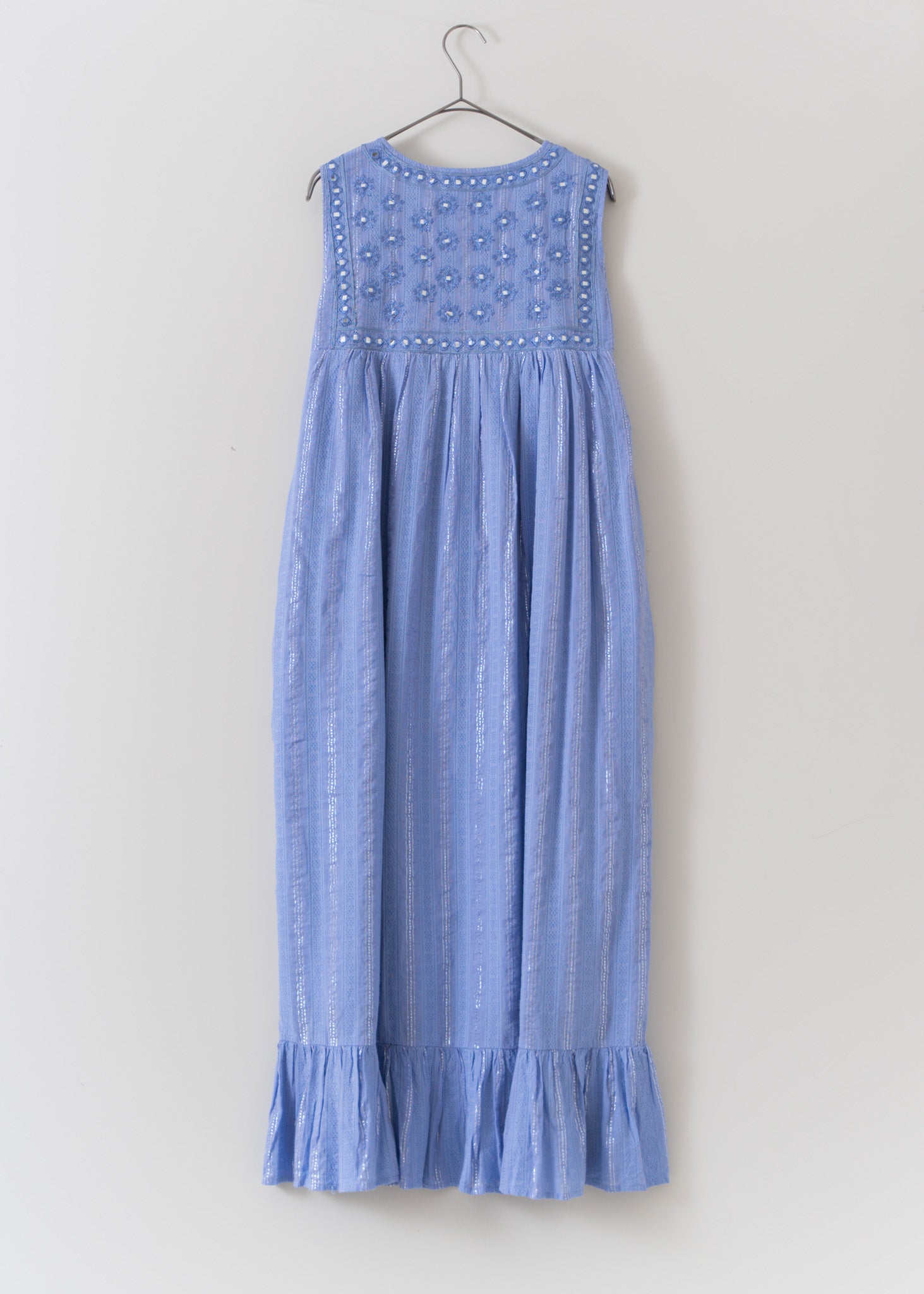 Lurex Stripe Mirror Embroidery Dress