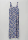Cotton Flower Signal Print Sleeveless Dress