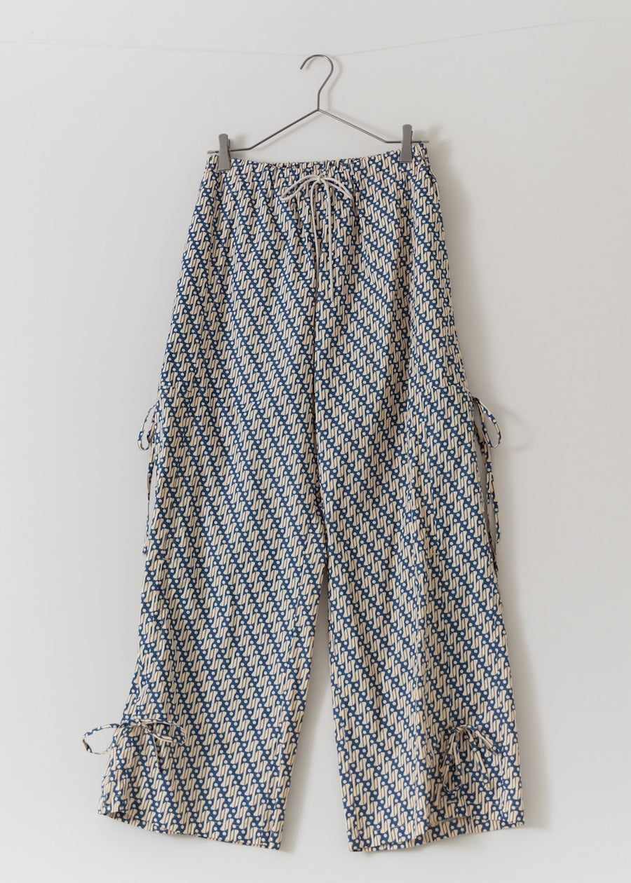 【3/6発売】Geometric Pattern String Gather Pants
