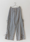 Geometric Pattern String Gather Pants