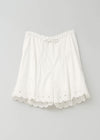 Cotton Scallop Hem Short Pants