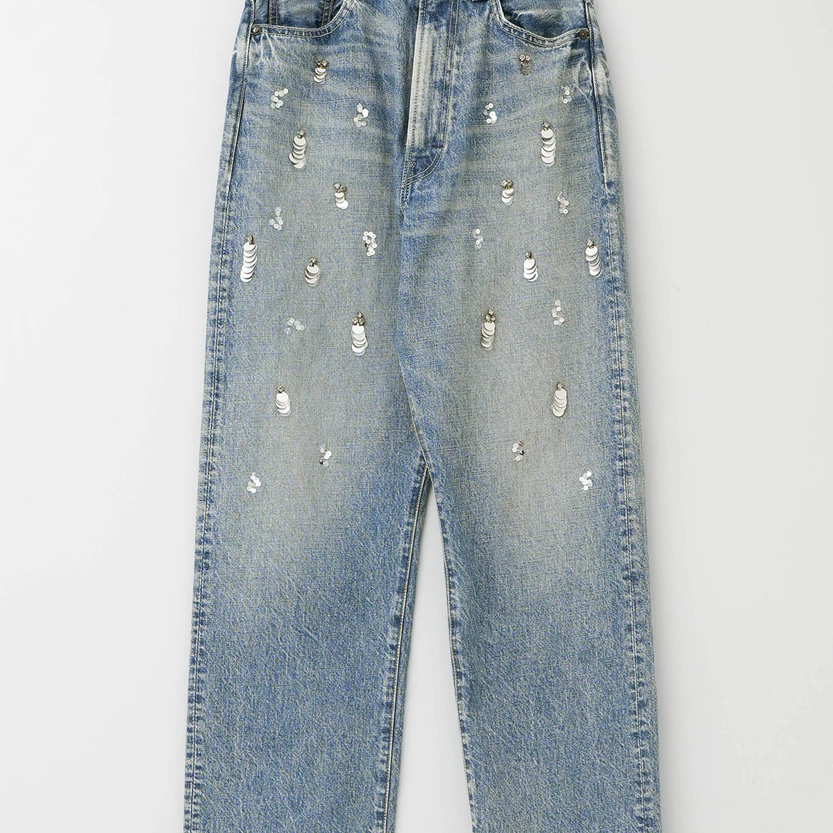 Sequins Embroidery Denim Pants | Pasand by ne Quittez pas | パサン 