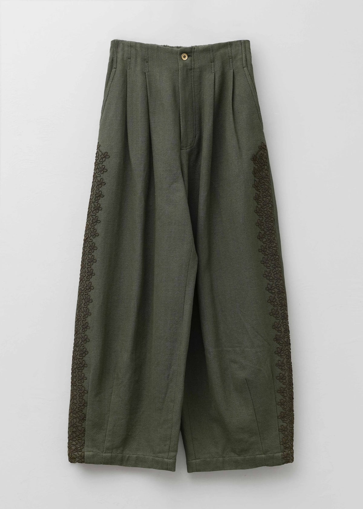 【9/10 10時発売】Heavy Cotton Jacquard Cord Embroidery Pants