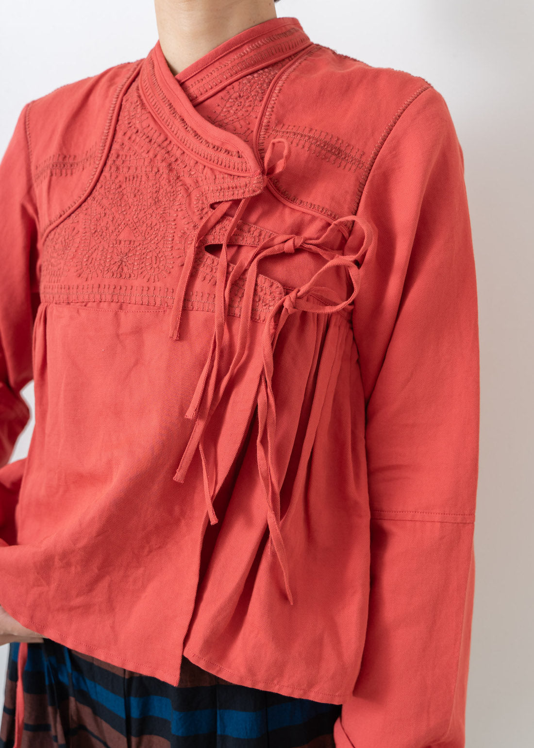 Cotton Linen Rabari Long Sleeve Jacket | Pasand by ne Quittez pas 
