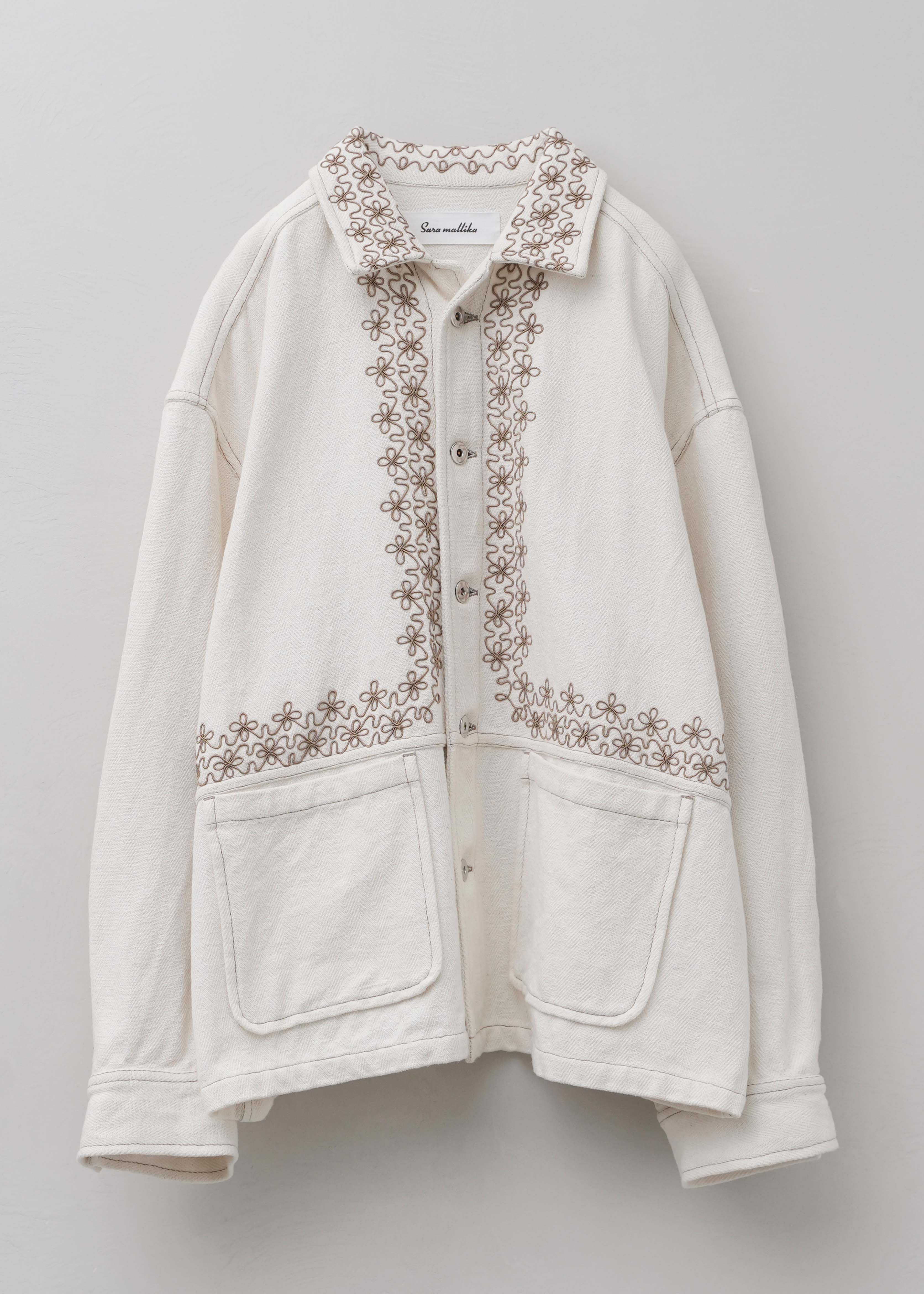【9/10 10時発売】Heavy Cotton Jacquard Cord Embroidery Jacket