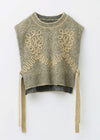 【9/10 10時発売】Mohair Sand Pattern Embroidery Knit Vest