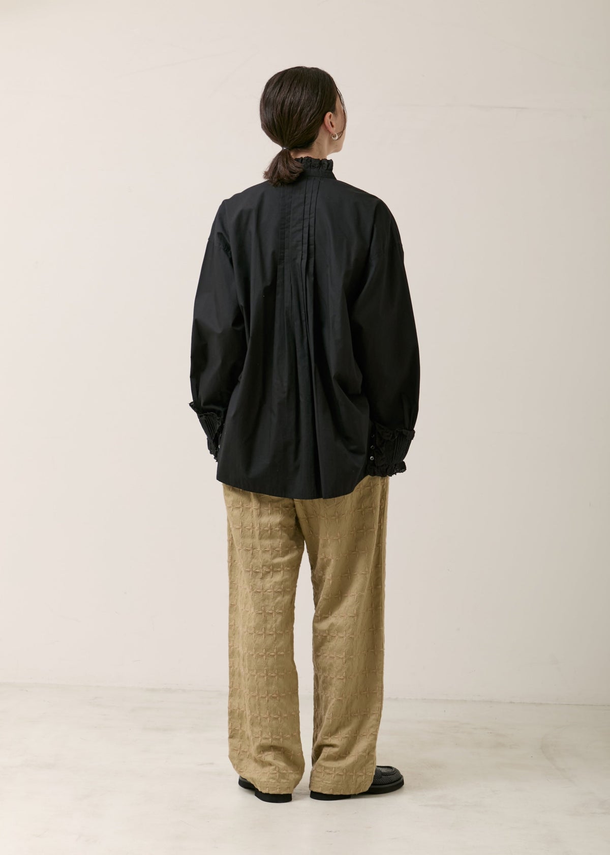 Cotton Pintuck Lace Blouse