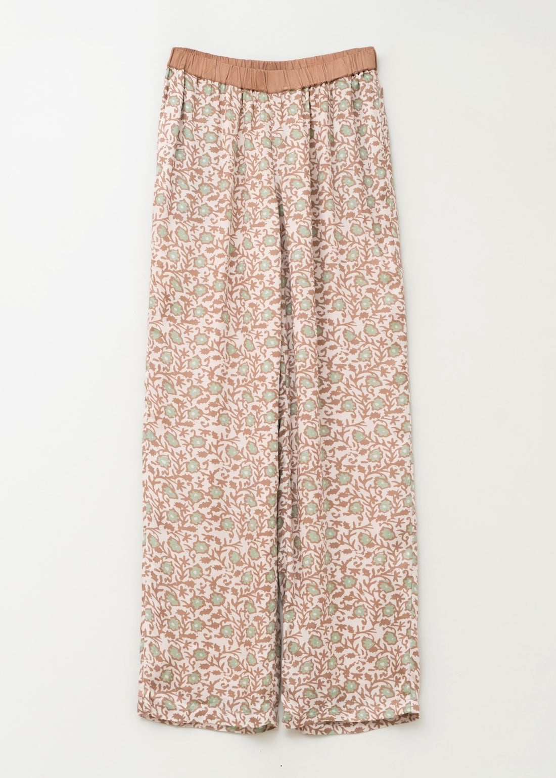 Modal Satin Flower Print Pants