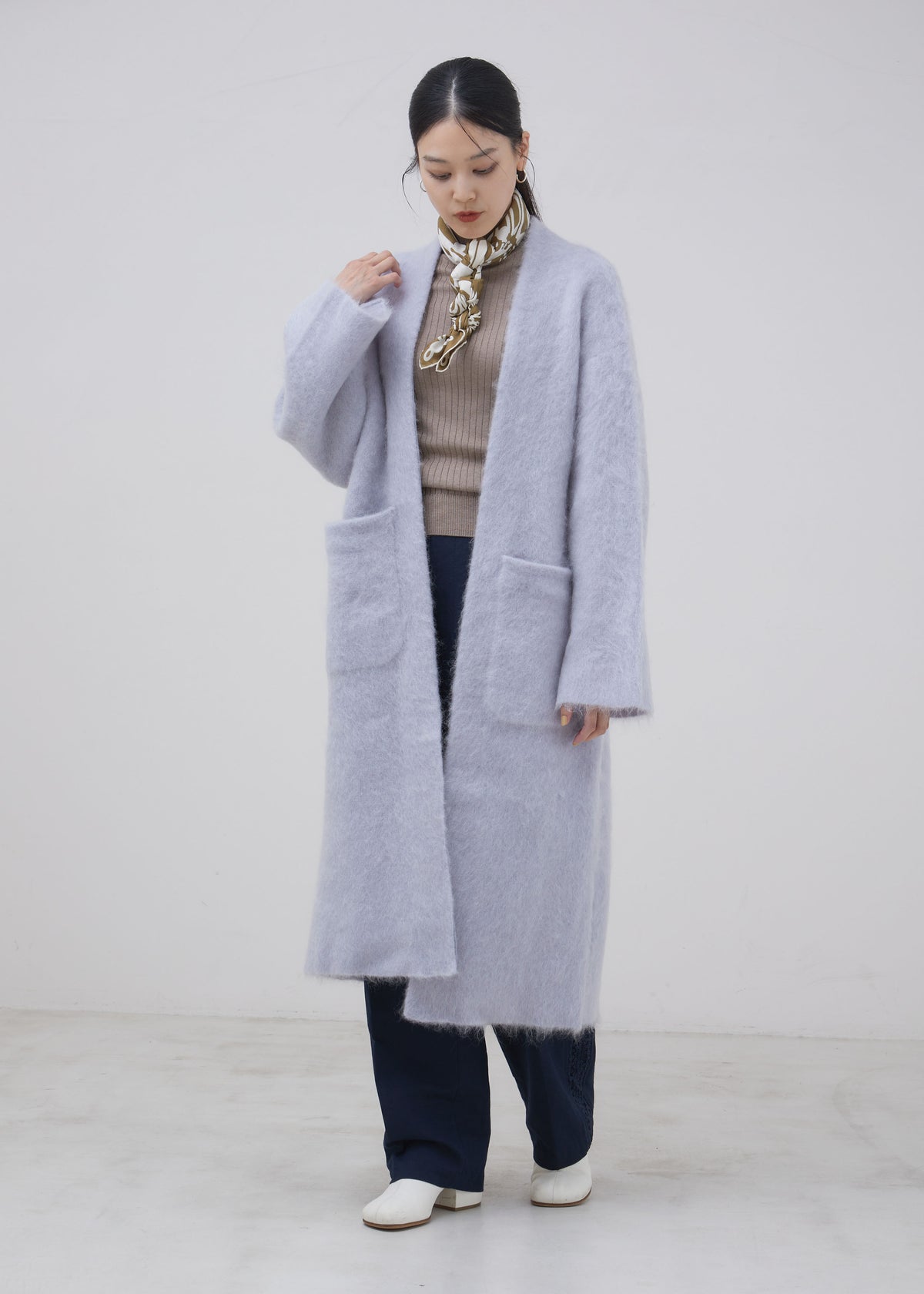 Shaggy Mohair Knit Coat