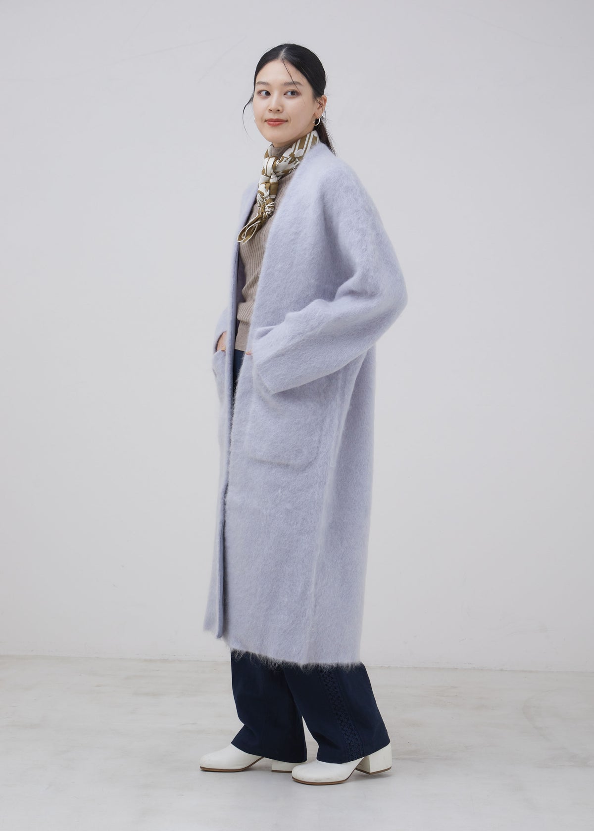 Shaggy Mohair Knit Coat