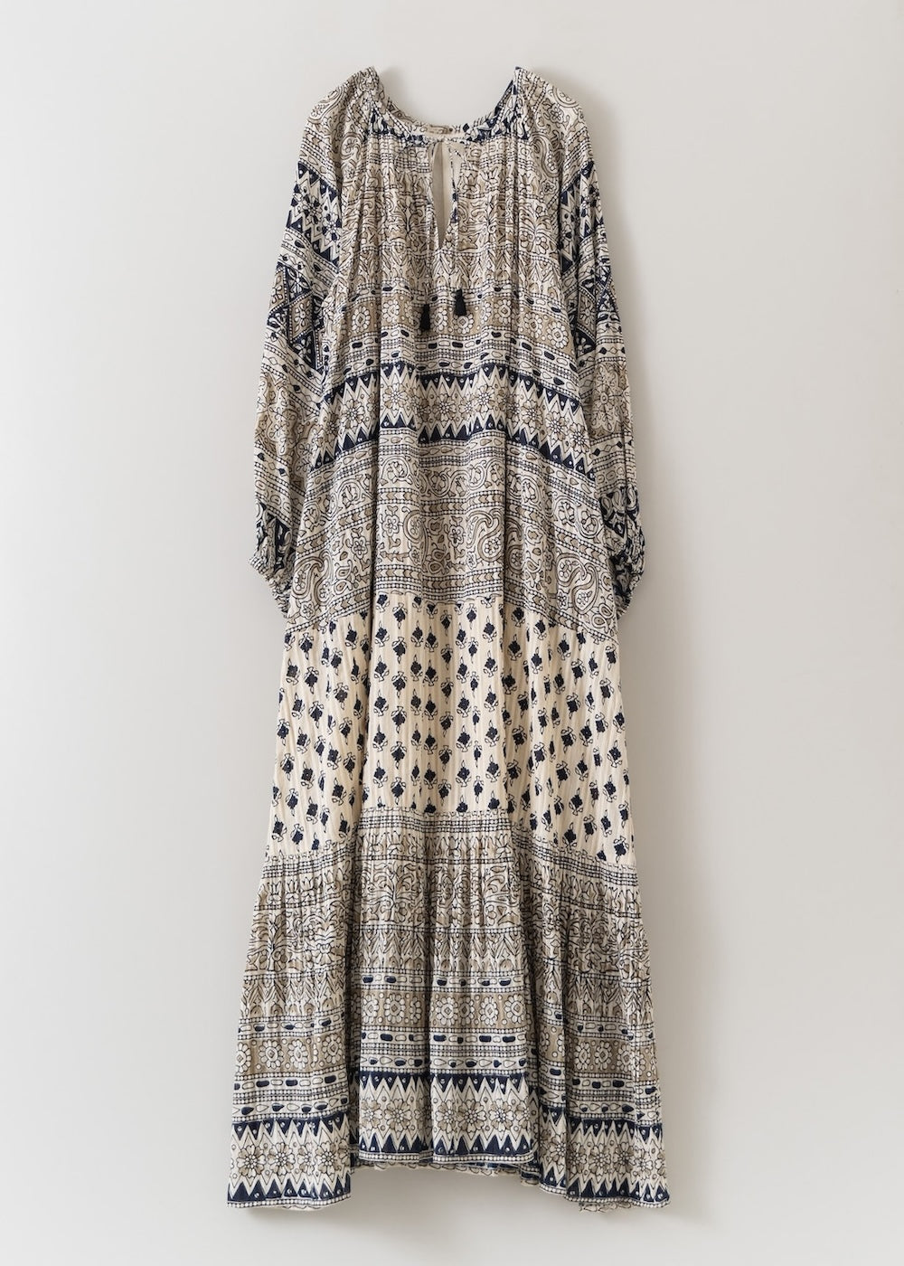 【2月下旬お届け予定】Cotton Lurex Border Print Long Dress