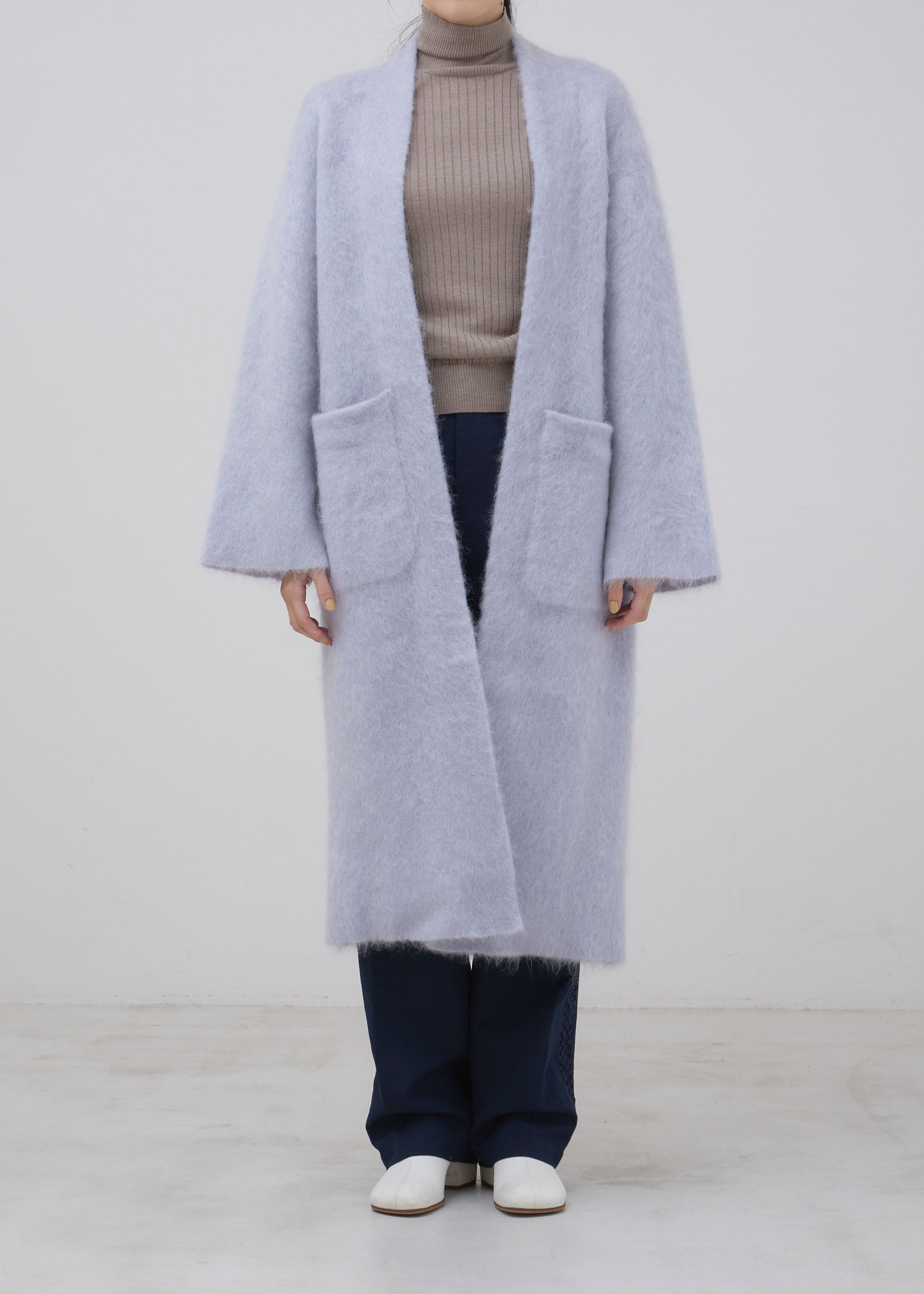 Shaggy Mohair Knit Coat