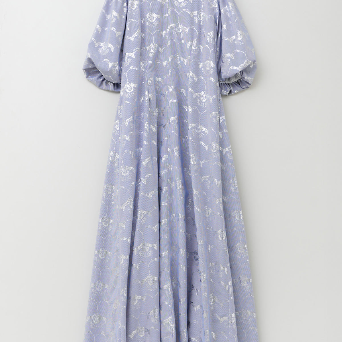 Cotton Stripe Wave Flower Foil Print Dress | Pasand by ne Quittez 