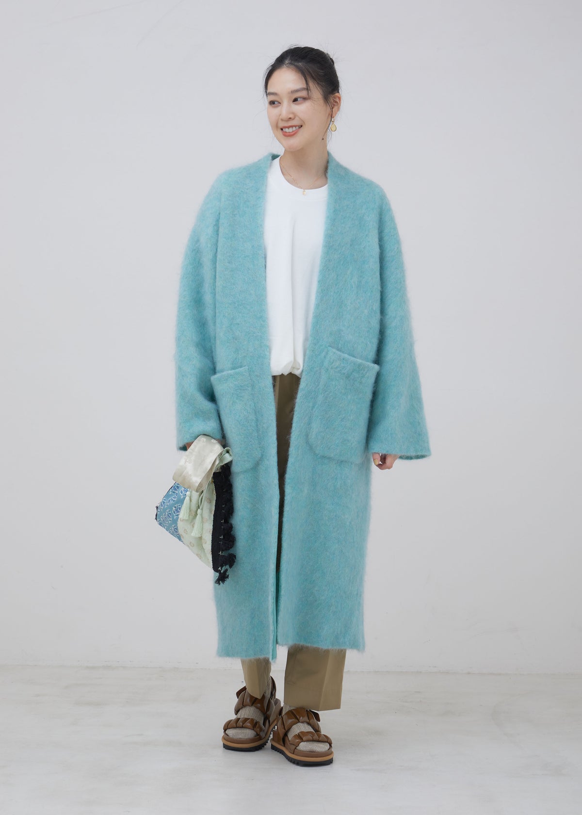 Shaggy Mohair Knit Coat