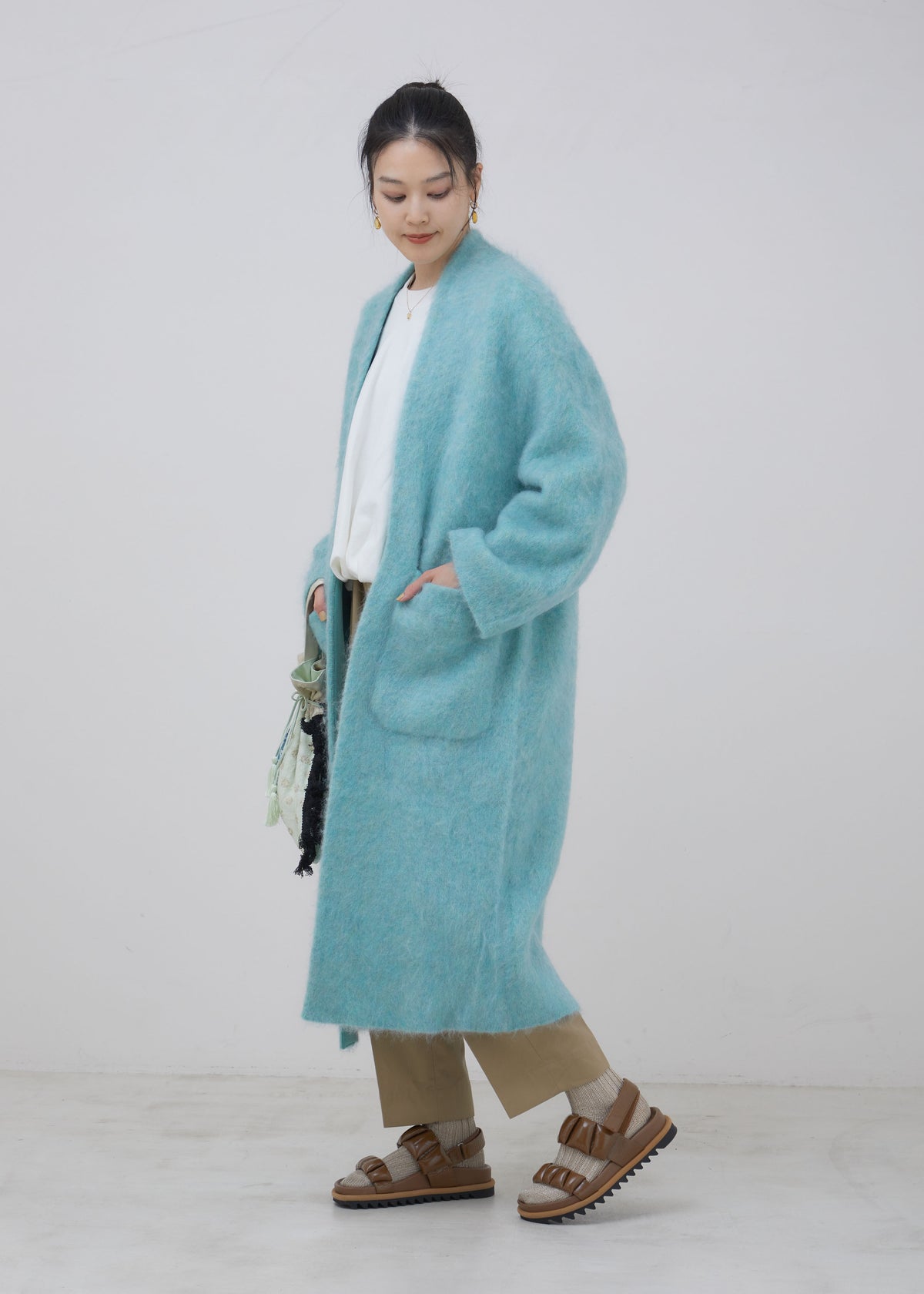Shaggy Mohair Knit Coat