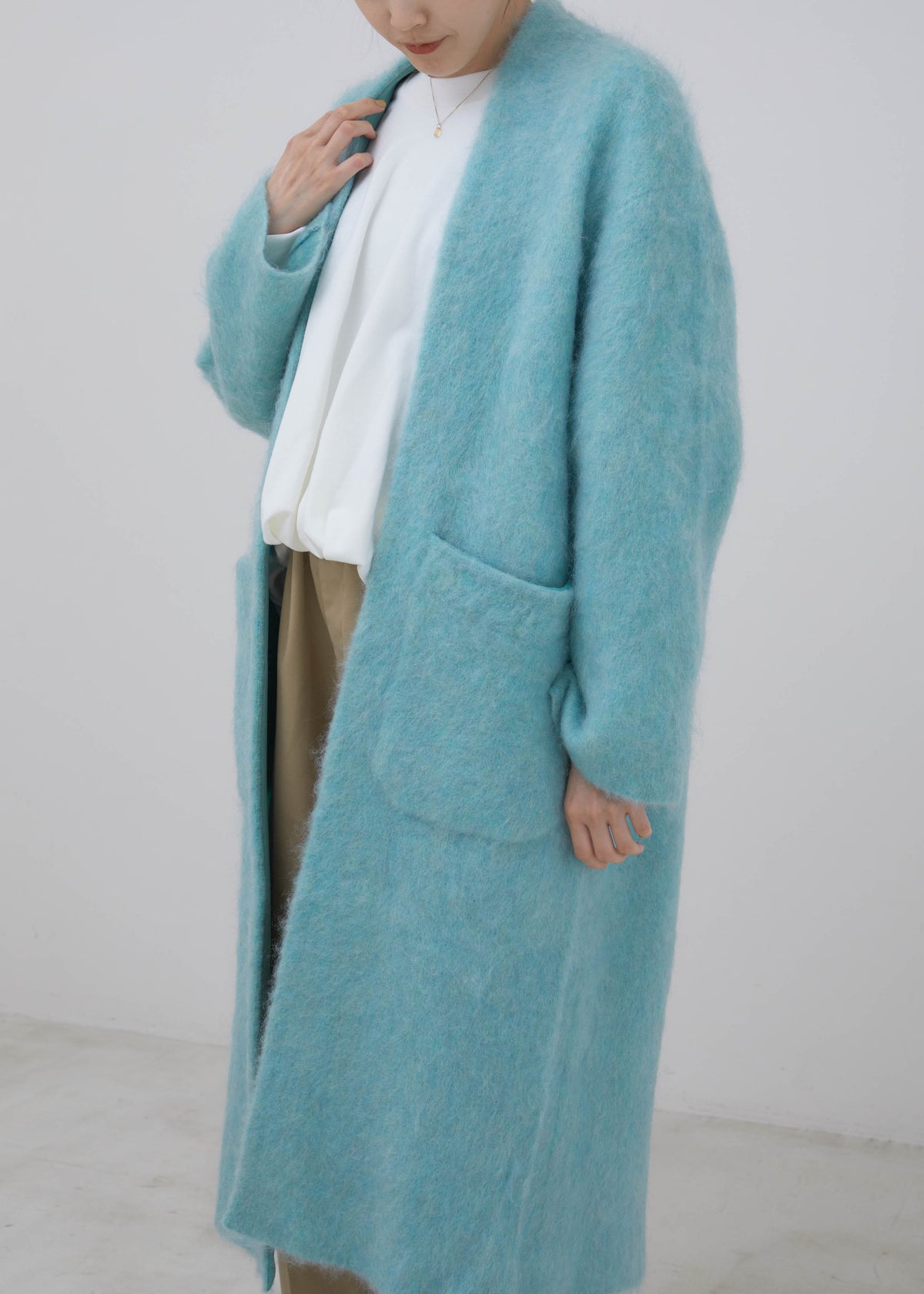 Shaggy Mohair Knit Coat