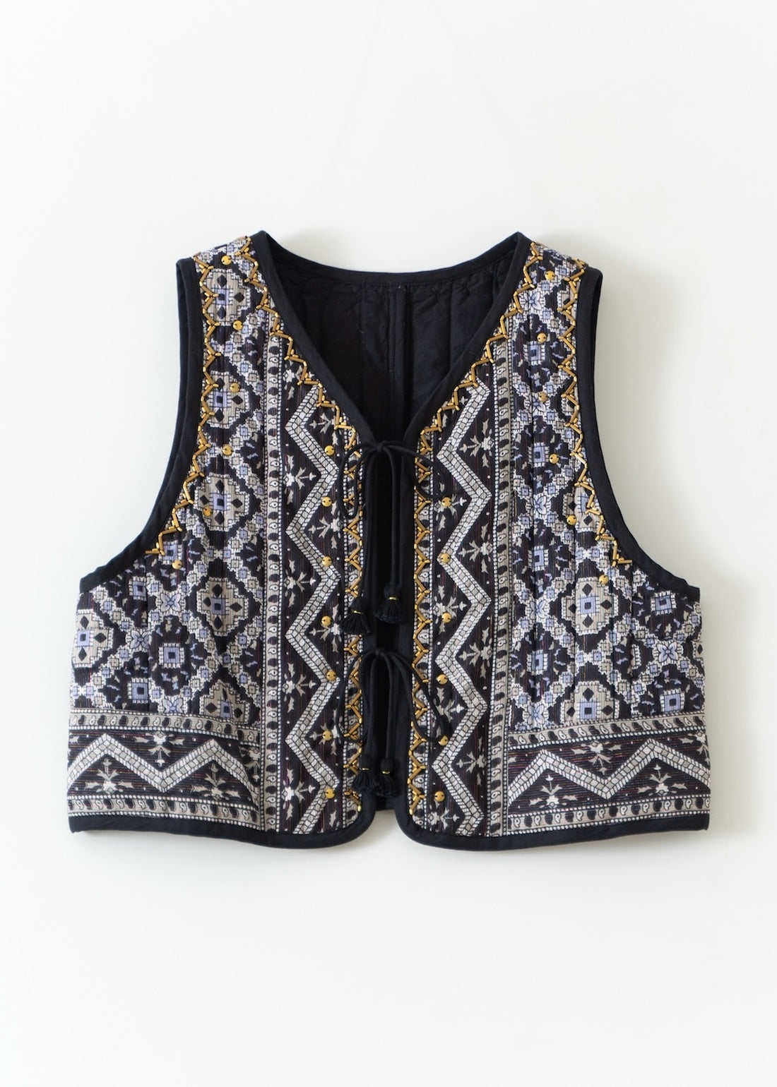 Kareena Square Print Beads Gilet