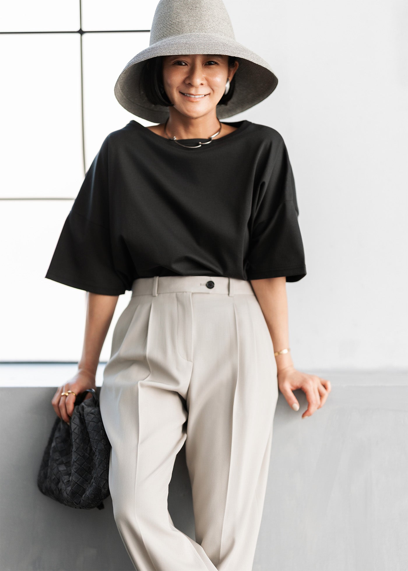 【6月上旬お届け予定】Ponte Boat Neck Half Sleeve Top