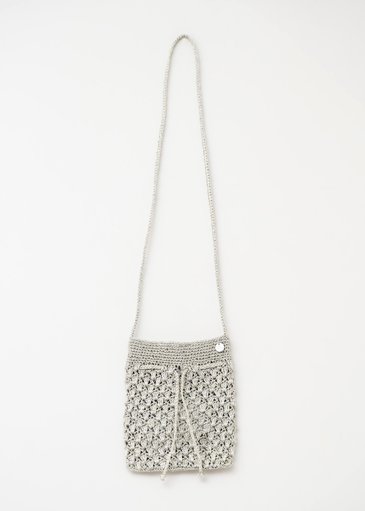 Metallic Macrame Sacoche Bag