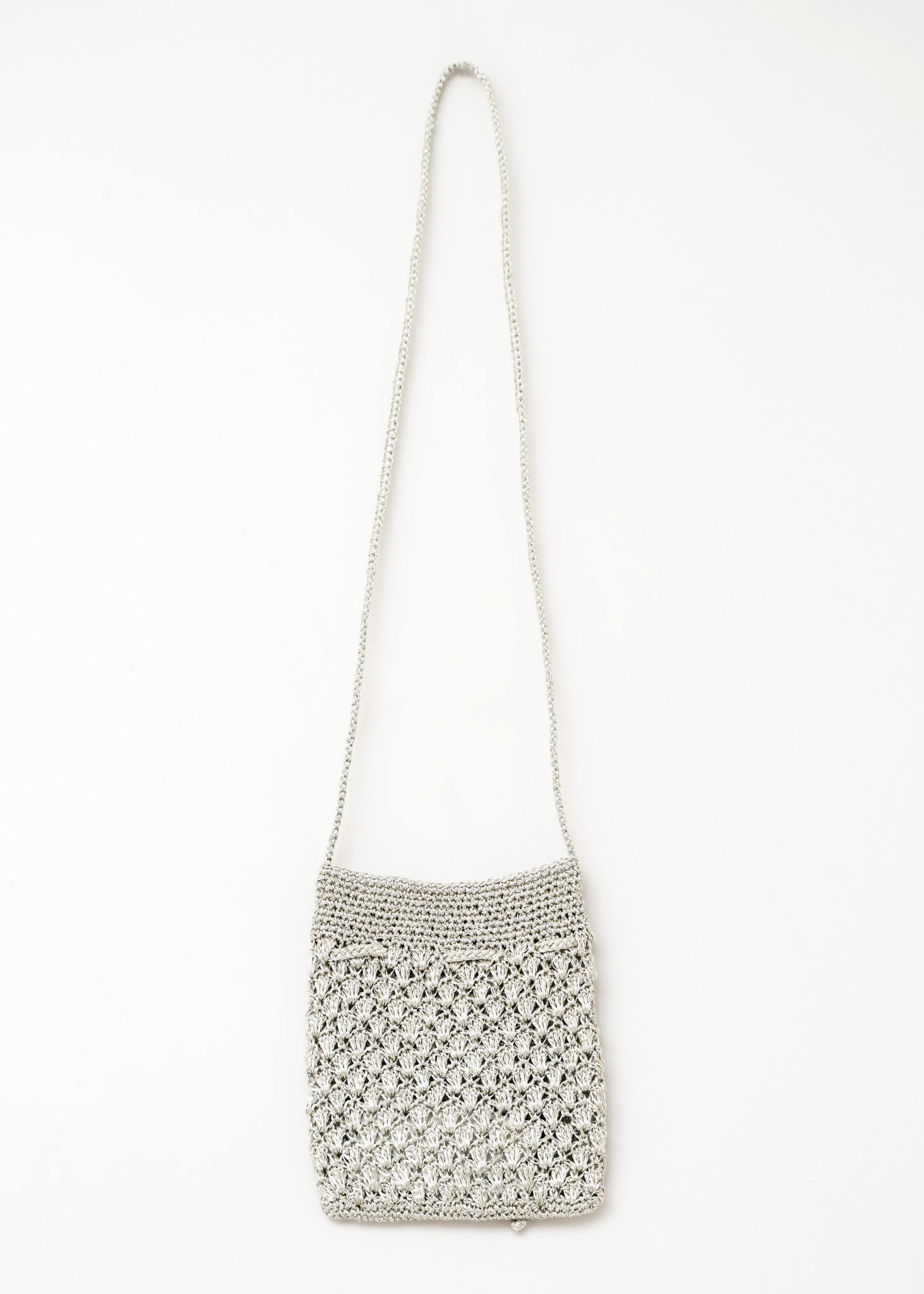 Metallic Macrame Sacoche Bag