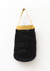 Metallic Macrame Tape Handle Bag With Inner Pouch