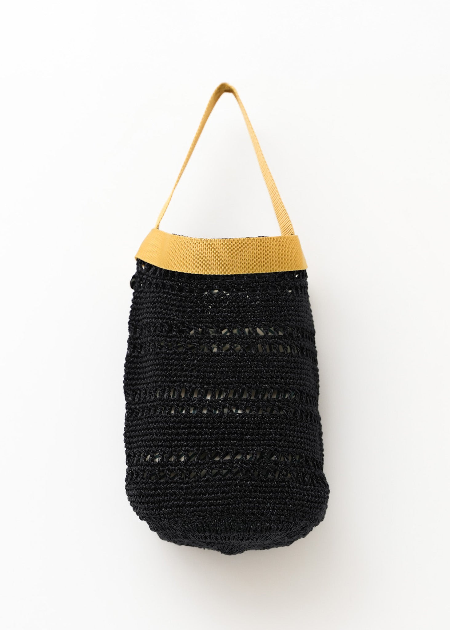 Metallic Macrame Tape Handle Bag With Inner Pouch