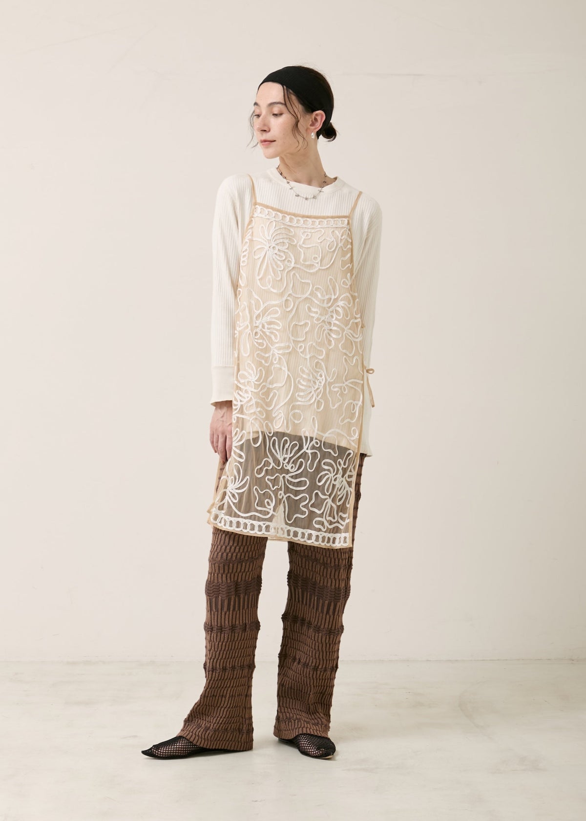 Tulle Tape Embroidery Cami Dress