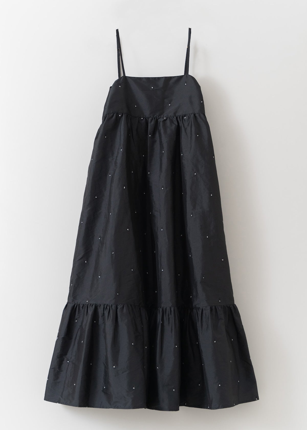 【10/30 10時発売】Poly Dupion Strap Frilled Dress