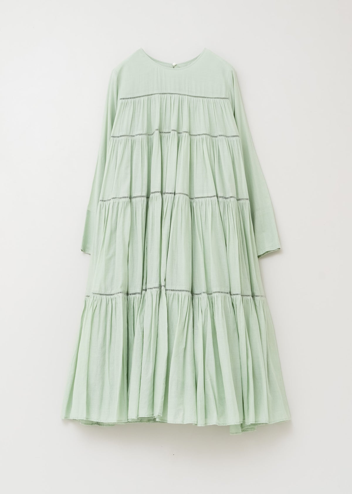 Cotton Voile Tiered Middle Length Dress
