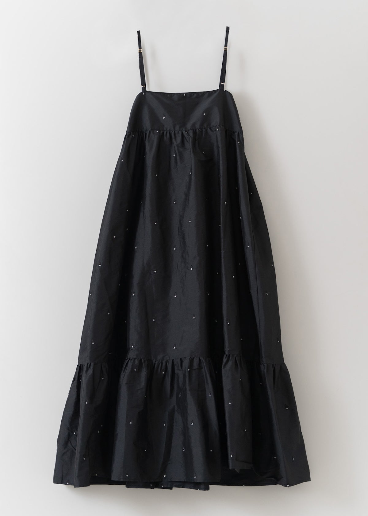 【10/30 10時発売】Poly Dupion Strap Frilled Dress