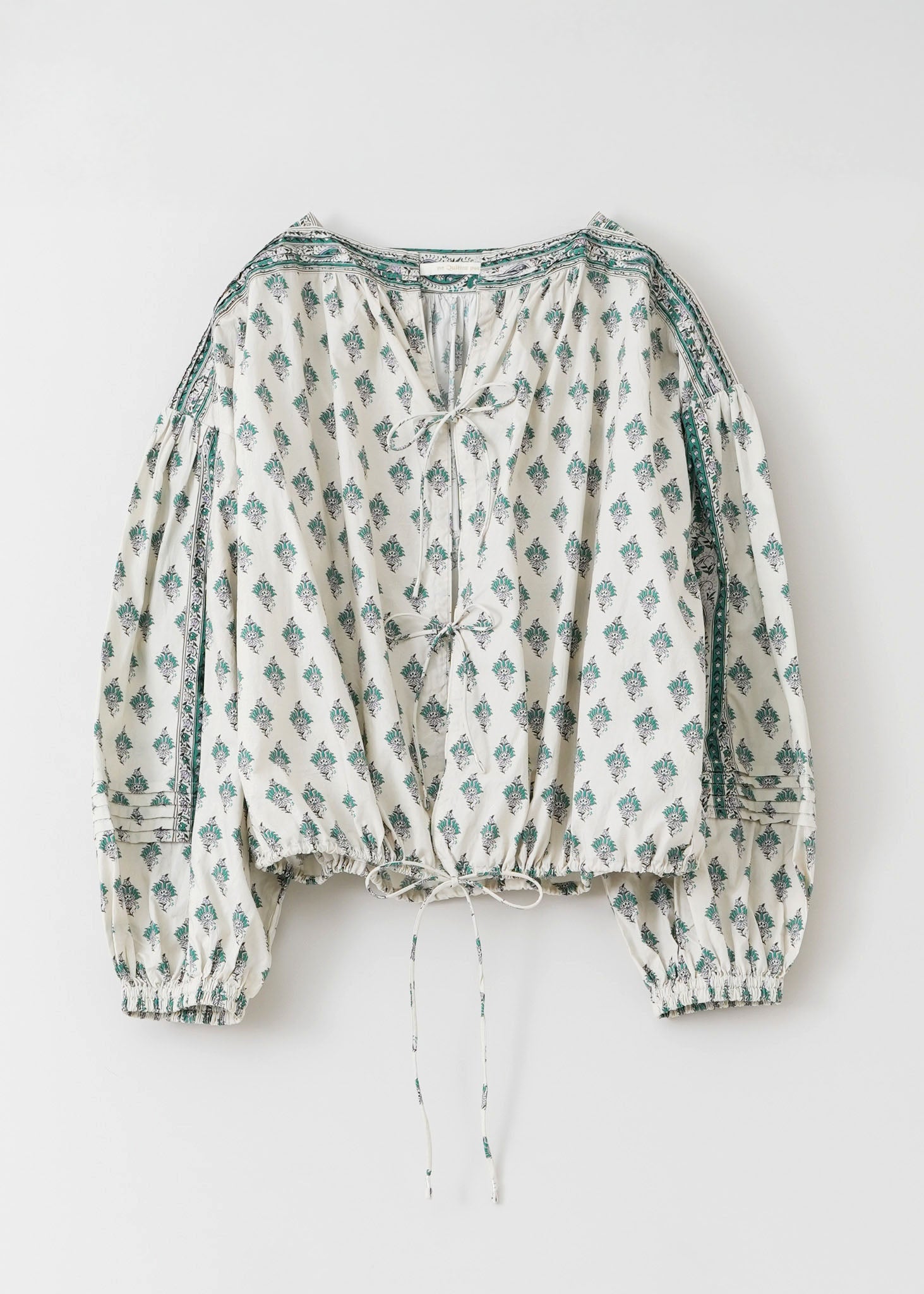 Poplin Paisley Print Ribbon Blouse