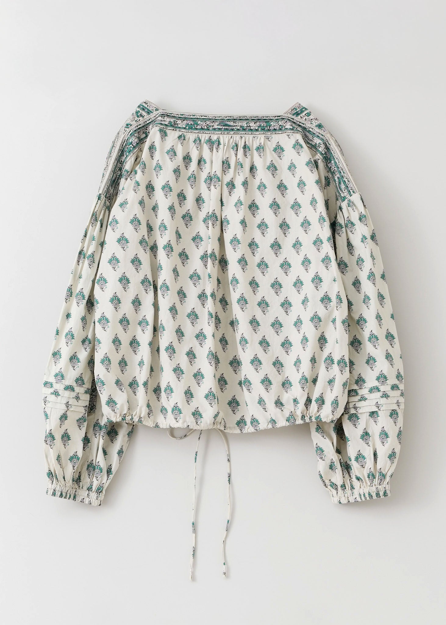 Poplin Paisley Print Ribbon Blouse