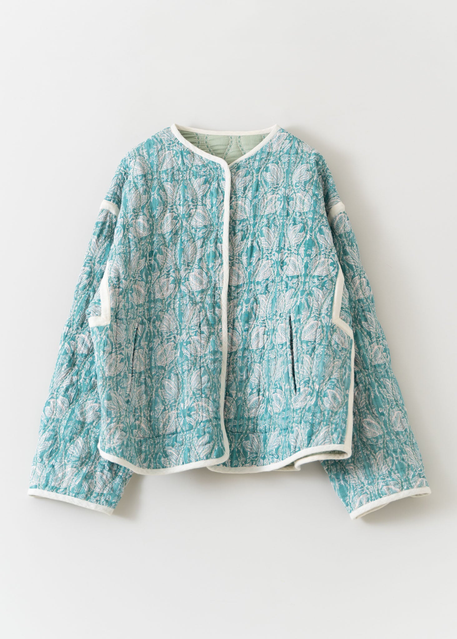 Cotton Lurex Tulip Print Quilting Blouson