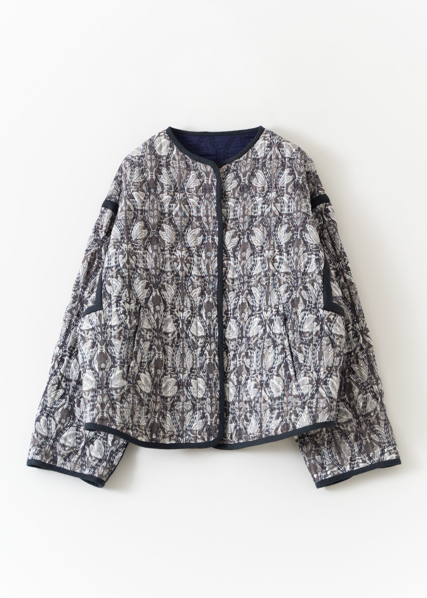 Cotton Lurex Tulip Print Quilting Blouson