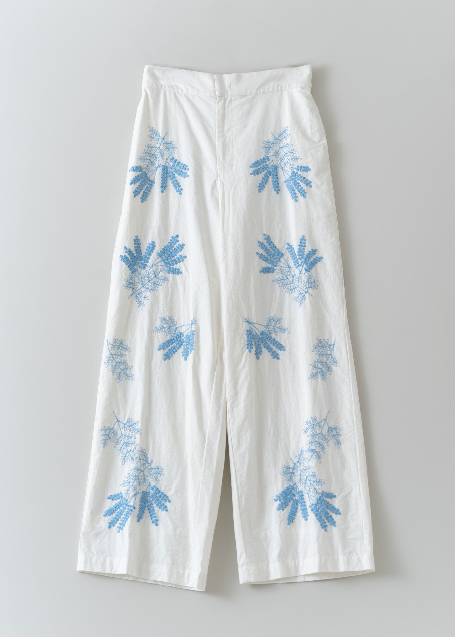 Cotton Linen Plants Embroidery Pants | Pasand by ne Quittez pas | パサンドバイヌキテパ