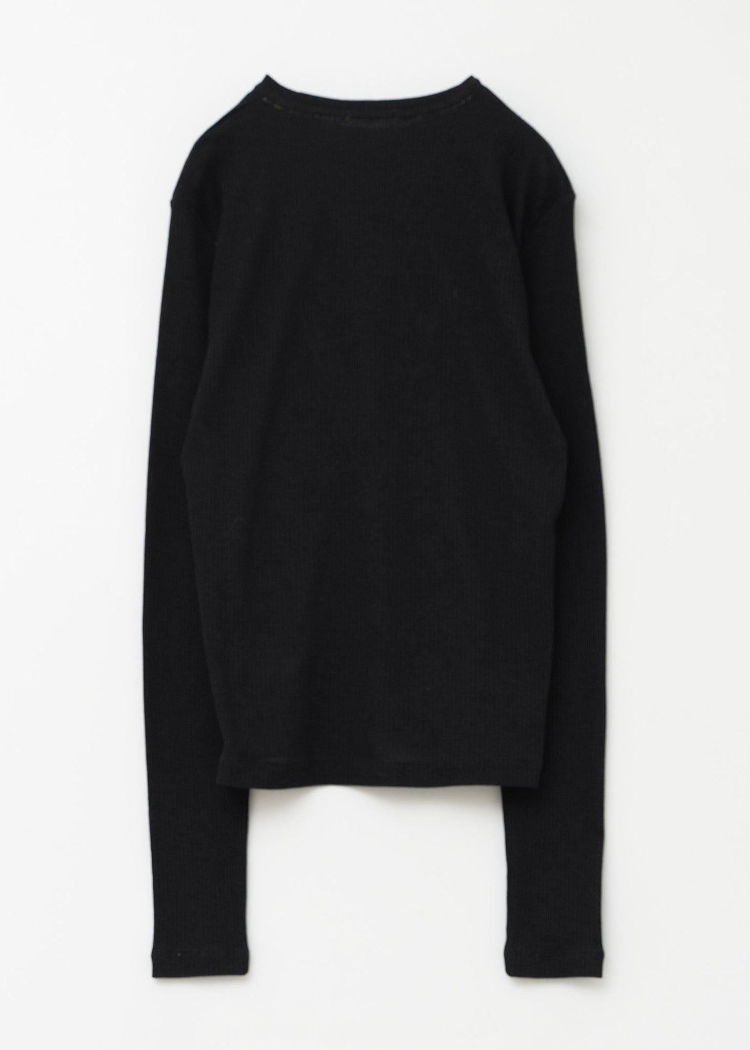 Crepey Natural Rib Crew Neck Top