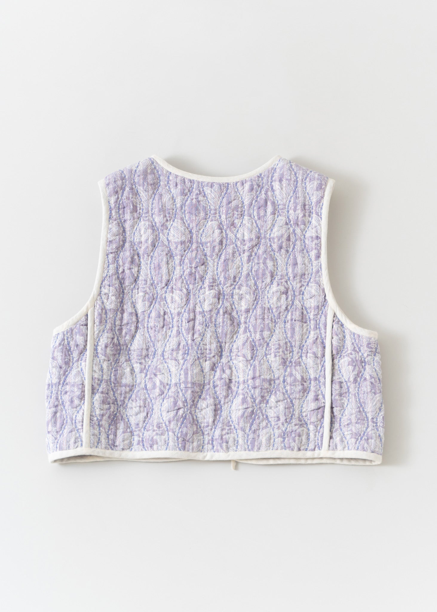 Cotton Lurex Tulip Print Quilting Vest